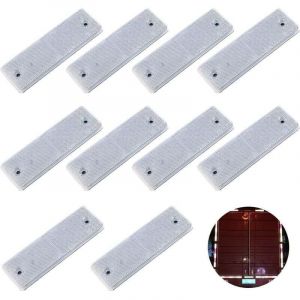 Plaque R&eacute;fl&eacute;chissante Rectangulaire S&eacute;curit&eacute; Remorque Camion Caravane RV Bateau V&eacute;lo 10 Pi&egrave;ces Blanc