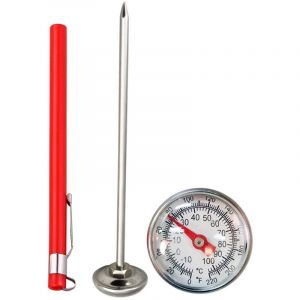 Thermometre de Cuisine en Acier Inoxydable, Thermom&egrave;tre &agrave; Sonde de 120 mm avec Clip, Thermom&egrave;tre de Cuisson pour Viande, Four, P&acirc;tisserie et Barbecue