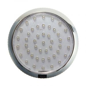 Plafonnier LED, 12V Car Dome Lampe de toit intérieure pour camping car caravane RV remorque camion véhicule bateau avec 46 lumières LED, blanc