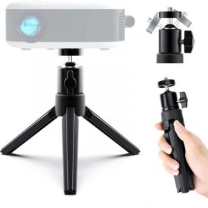Mini Tr&eacute;pied de Vid&eacute;oprojecteur - Tr&eacute;pied pour Mini Projecteur Portable, Support de Projecteur avec Rotule Rotative &agrave; 360&deg; en M&eacute;tal pour Appareil