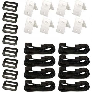 Lot de 8 sangles universelles pour b&acirc;che de piscine creus&eacute;e, attaches pour chariot de transport de piscine, sangles de serrage pour b&acirc;che de piscine,