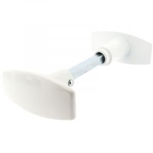 Sofoc - Poign&eacute;e de porte bouton double carr&eacute; de 6/7, Alu blanc