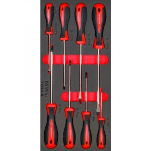 Mw Tools - Jeu de tournevis Plat-PH 8 pièces module en mousse pour servante d'atelier MWSC7PLPH