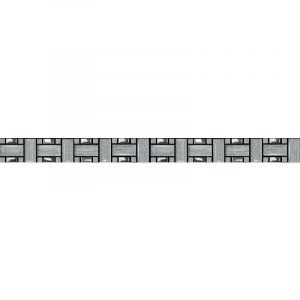 Listel Tissu Argent 48mm