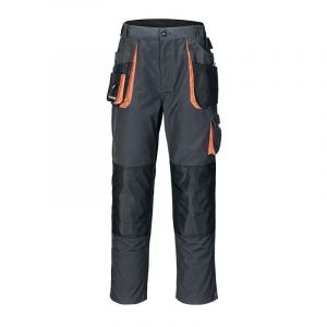 Pantalon pour hommes taille 58 gris foncé/noir/orange 65 % pes / 35 % coton