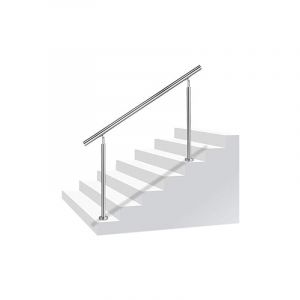 Naizy - Support de main Courante inox Garde-corps avec 2 poteaux pour balcons escaliers intérieur et extérieur - 100cm sans entretoises