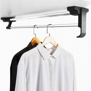 Tringle de placard extensible extensible &ndash; Porte-pantalons coulissant pour garde-robe, rail de cintre coulissant, pour rangement de v&ecirc;tements,