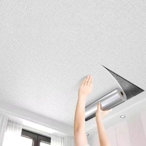 2 rouleaux de dalles de plafond auto-adh&eacute;sives de 50 cm x 5 m, panneaux de plafond en mousse XPE, flexibles, faciles &agrave; couper