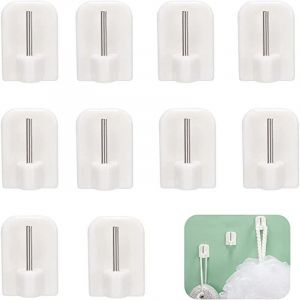 Serbia - 10x Crochets &agrave; Rideaux Autocollants pour tringles &agrave; Rideaux, tringles - Crochets adh&eacute;sifs pour fen&ecirc;tres, Crochets pour fen&ecirc;tres - Blanc