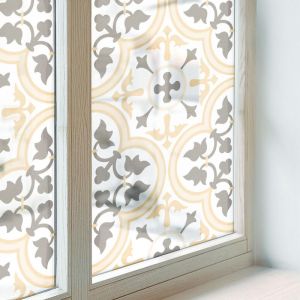 Film D&eacute;poli pour Fen&ecirc;tre 50x100 cm Protection D&eacute;coratif Adh&eacute;sif Coll&eacute;s sur le Verre PVC pour Chambre Cuisine Salle de Bain Vitrail Mod&egrave;les v&eacute;g&eacute;taux