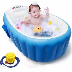 Baignoire Gonflable pour B&eacute;b&eacute; Baignoire Portable de Voyage pour B&eacute;b&eacute;, B&eacute;b&eacute; Bain Infantile avec Pompe &agrave; Air Bassin de Douche Pliable