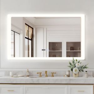 Puluomis - led Miroir de Salle de Bain 60x100cm, Miroir luminueux de salle de bain, Miroir mural, Interrupteur Tactile, Anti-buée, led Réglable