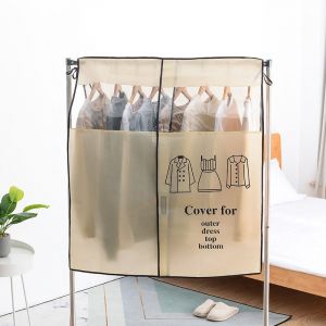 Housse Prot&egrave;ge Housses de V&ecirc;tements 120 &times; 120cm Beige Housse de Anti-Poussi&egrave;re Protection Portant Universelle Garment Covers pour Tringle &agrave; V&ecirc;tements