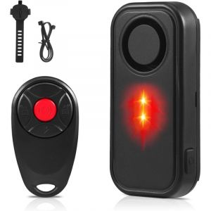 Alarme V&eacute;lo sans Fil 113 DB avec T&eacute;l&eacute;commande - Antivol &Eacute;tanche pour V&eacute;lo, Moto, Scooter, Voiture - Alarme &agrave; Vibration et LED