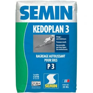 Enduit de ragr&eacute;age autolissant Semin Kedoplan 3 - Int&eacute;rieur - sac 25 kg