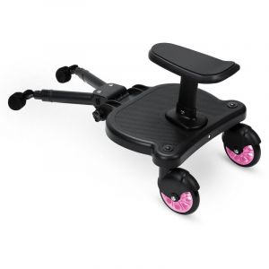 Pédale de Poussette Marche Pied Poussette Planche de poussette Pédale auxiliaire Avec Siege jusqu'à 25 kg Rose - Einfeben