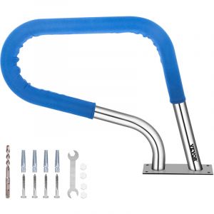 VEVOR Rampe Piscine Inox 76,2x55,8 cm Main Courante 113 kg Rail Barre deAppui de Piscines Tube 4,83 cm Epaisseur 2 mm avec Housse Poignee 1,2 m 4