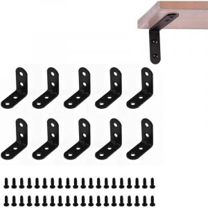 Equerre de Fixation,Équerre de Coin,Équerre de Fixation Noir Inox,Petits Equerres Metalliques,Équerre Étagère,L Forme Fixation Équerre,Équerre Angle
