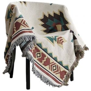 Une Pi&egrave;ce Plaid Am&eacute;ricain Ethnique Canap&eacute; Couverture Tricot&eacute; Pleine Couverture Sucre Jacquard Canap&eacute; Couverture-9090 cm