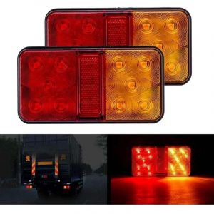 2 pi&egrave;ces feux arri&egrave;re LED multifonctionnels feux de remorque LED 12 V &eacute;tanche indicateur de position de stationnement pour camion remorque caravane