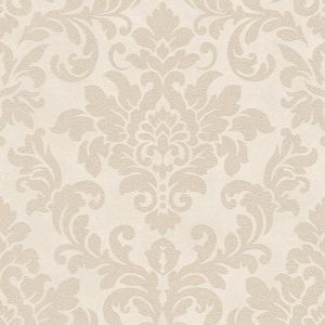 A.s.creations - Papier peint intissé baroque beige crème Tapisserie beige baroque idéale salon Papier peint élégant idéal chambre adulte