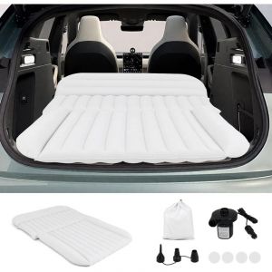 GOPLUS Matelas Voiture, Matelas Gonflable Voiture pour SUV Floconn&eacute; avec Pompe, 3 Buses et Sac de Transport, Lit Gonflable Portable pour Voyage,