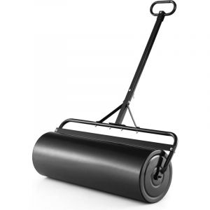 Costway - Rouleau à Gazon de Jardin en Métal avec Poignée de Préhension Détachable, Rouleau de Pelouse Rempli d'eau/Sable 63L- ø 30 cm, Idéal pour