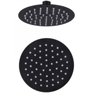 Pomme De Douche Ronde Noire Mate De 7 Po Cm 20x20x5 Sined Soffione Tondo 20 Nero