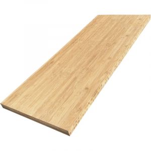 Plan de vasque Bambou Pr&eacute;-Huil&eacute; bois massif, l.91 x H.49 cm, Ep.36 mm