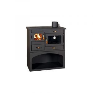 Capaldo - Poele a' bois avec four mode'le prity en acier e'maille' noir 14 kw 305 mc