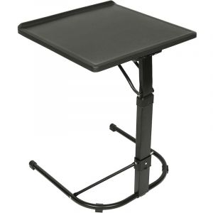 Aqrau - Table pour Ordinateur, Table de Lit pour Ordinateur Portable Hauteur Réglable(58-69cm), Table d'appoint pliable Noir