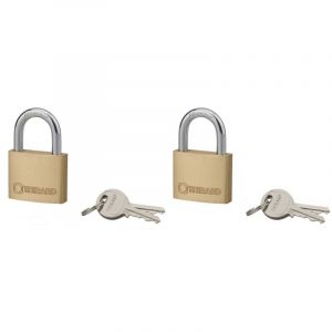Lot de 2 cadenas Type1+, 35mm, anse acier, 2 cl&eacute;s/cadenas, s'entrouvrant avec la m&ecirc;me cl&eacute; - THIRARD