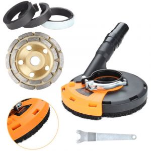 Vingo - swanew Capot d'aspiration pour meuleuse d'angle 125 mm + meule diamantée 125 mm pour béton