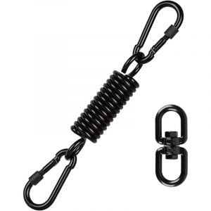 Chaise Suspendue &agrave; Ressort, Ressort en Acier de Balan&ccedil;oire avec 2 Mousquetons et 360 &deg;Crochet Pivotant, capacit&eacute; de Charge jusqu'&agrave; 250KG, avec Deux