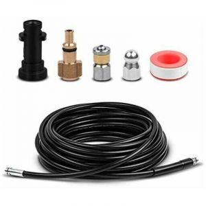 ZVD - 15M Kit Tuyau Déboucheur Flexible Haute Pression avec Adaptateur Convient pour Kärcher K2 K3 K4 K5 K6 K7