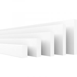 HEXIMO Profilé plat moulures murales et de plafond en polystyrène expansé XPS: 20.4 mètres / 12 barrettes, HFL-2 - 13x40 mm (de)