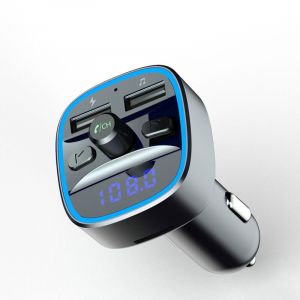 Bluetooth Voiture, Transmetteur FM Lecteur MP3 Adaptateur Radio sans Fil Kit, Émetteur FM Voiture Chargeur pour Appel Mains Libres avec 2 USB Port