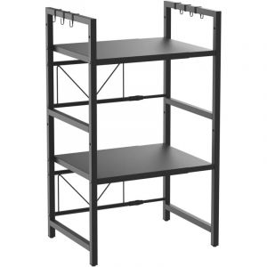 Grille extensible pour four à micro-ondes à 3 couches, grille de cuisine verticale en acier, équipée de 6 crochets détachables, hauteur et longueur