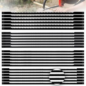 24 Pi&egrave;ces Lames de Scie &agrave; Chantourner, 10/15/18/24, Avec Ergots, 127mm, Pour Scier le Bois, le Plastique, la Mousse, les M&eacute;taux Tendres