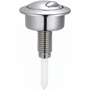 Bouton poussoir pour r&eacute;servoir de chasse d'eau double chasse S'applique &agrave; Twyford/Siamp Optima 49, galvanoplastie