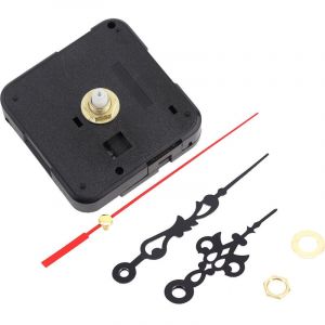 Lntyq - Mouvement de l'horloge, Noir Mécanisme de bricolage Horloge à quartz Mouvement Aiguille des heures Main de seconde Occasion Rondelle Écrou en