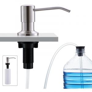 &Eacute;viers de Cuisine Distributeur de Savon encastr&eacute; dans Le Plan de Travail avec Bouteille de 500ml et 1m de Tuyau d'extension de Remplissage par Le