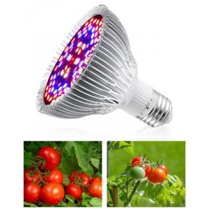 Ampoule de lampe de plante &agrave; spectre complet 50 W E27 Base 78 perles LED Bonne dissipation de la chaleur Ampoule de croissance pour serres semis de