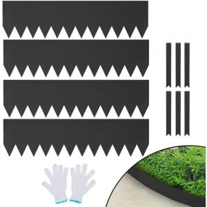 Mophorn - vevor Bordure de Jardin en Acier, Lot de 4 Bordures Paysageres de Pelouse en Metal 30,5x101,6 cm Installation Simple avec 6 Clips de