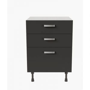 Cuisibane - Meuble de cuisine bas Casserolier - 60 cm - Noir