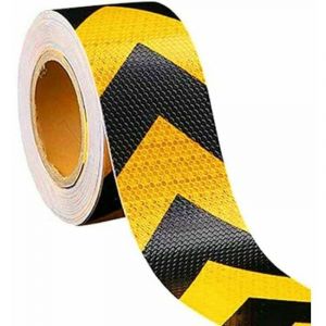 Autocollant Danger Arrow Ruban Réfléchissant Jaune et Noir Bande Reflechissante Ruban de Signalisation Réflecteur Ruban Adhésif de Sécurité