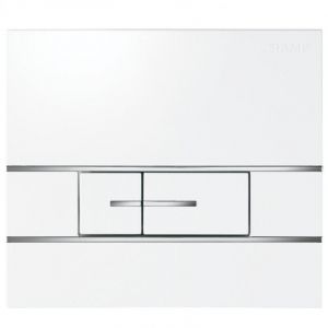 Plaque de commande double volume Segment Blanc réservoirs encastrés Verso 350, Verso 1100, PMR, Intraslim