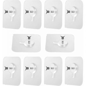 Clous de Suspension Collants 10 Pièces Adhesif Accroche Tableau Sans Percer Vis Adhésives Détachables Crochets Attache Cadre Adhésif pour Cadre