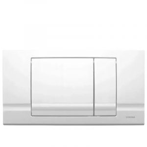 Plaque de commande murale riva duo Schwab wc encastré, double touche blanche