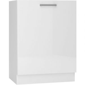 Meuble bas de cuisine avec 1 porte coloris blanc - longueur 60 x profondeur 44,60 x hauteur 82 cm